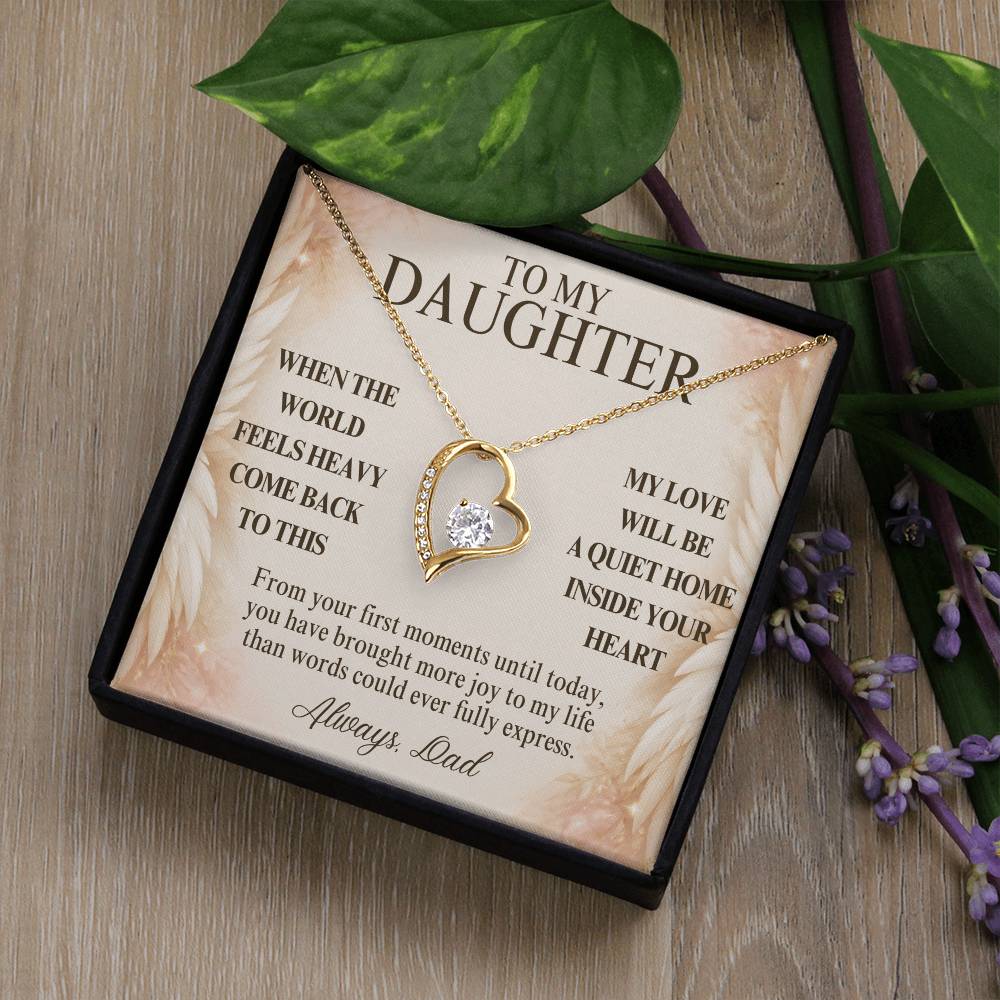 C122 - When The World Feels Heavy Remember You Will Always Have A Place In Dad’s Heart - Forever Love Necklace