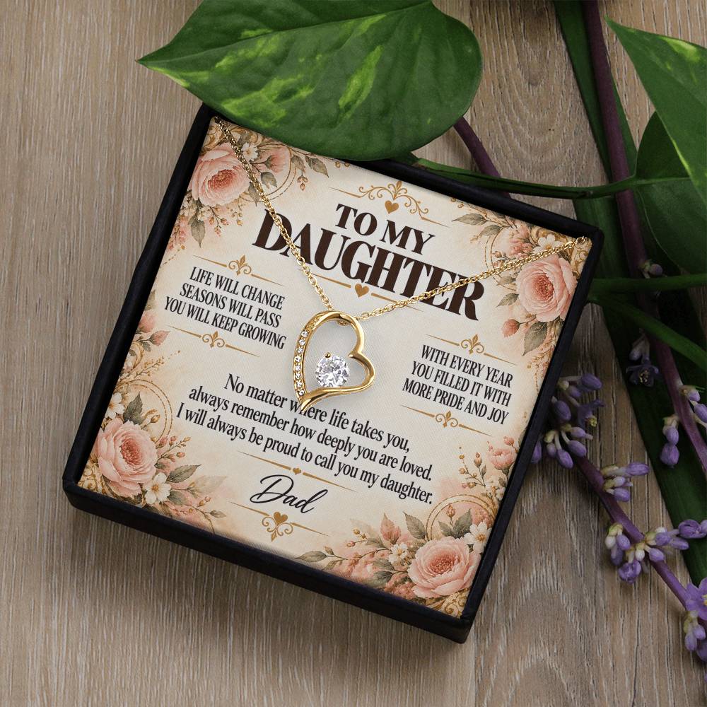 C235 - Never Measure Your Worth By The World Because To Your Dad You Have Always Been Priceless - Forever Love Necklace