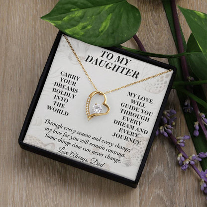 C168 - Carry Your Dreams Boldly And Carry My Love Gently Wherever You Go - Forever Love Necklace