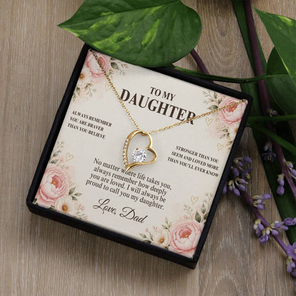 C51 - Always Remember How Deeply You Are Loved And How Proud Dad Will Always Be - Forever Love Necklace