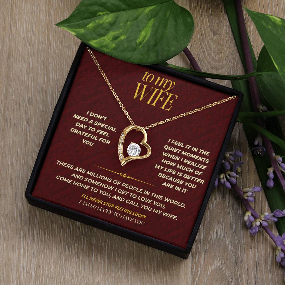 S112 - You Make Me Feel Lucky Every Day – Forever Love Necklace From Husband