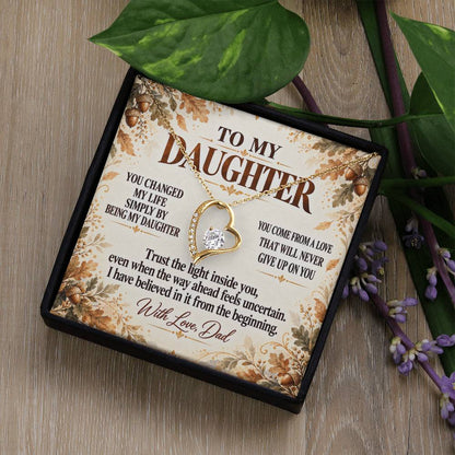 C345 - I Will Always Celebrate The Woman You Become And Treasure The Little Girl You Were - Forever Love Necklace