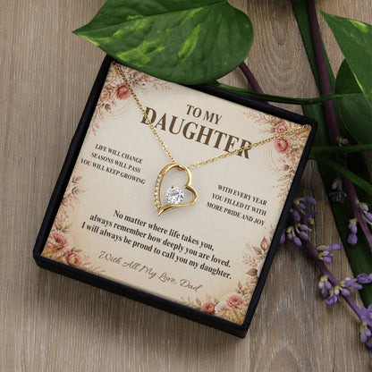 C59 - Follow Your Dreams With Courage And Know Dad Will Always Be Cheering For You - Forever Love Necklace