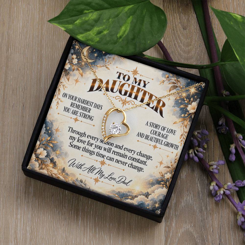 C413 - Even On Your Hardest Days Remember You Are Stronger Than You Think And Never Alone - Forever Love Necklace