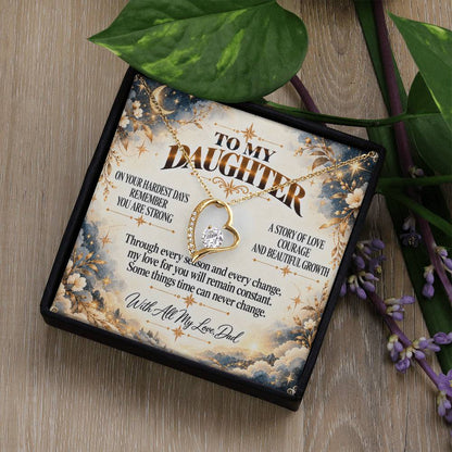 C413 - Even On Your Hardest Days Remember You Are Stronger Than You Think And Never Alone - Forever Love Necklace