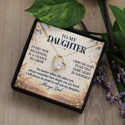 C266 - May Every New Beginning Remind You That Dad Will Always Stand Behind You - Forever Love Necklace