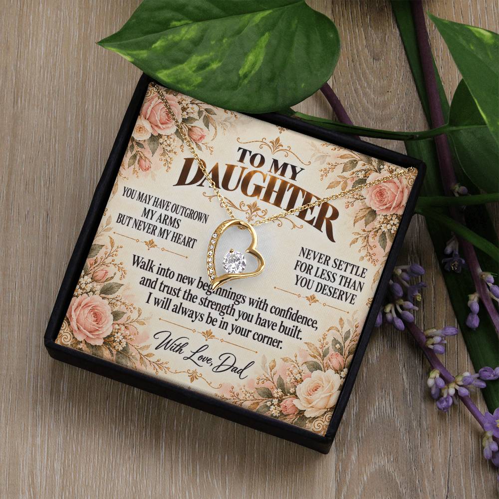C330 - Whenever You Look Back Know There Has Always Been A Dad Proudly Standing Behind You - Forever Love Necklace