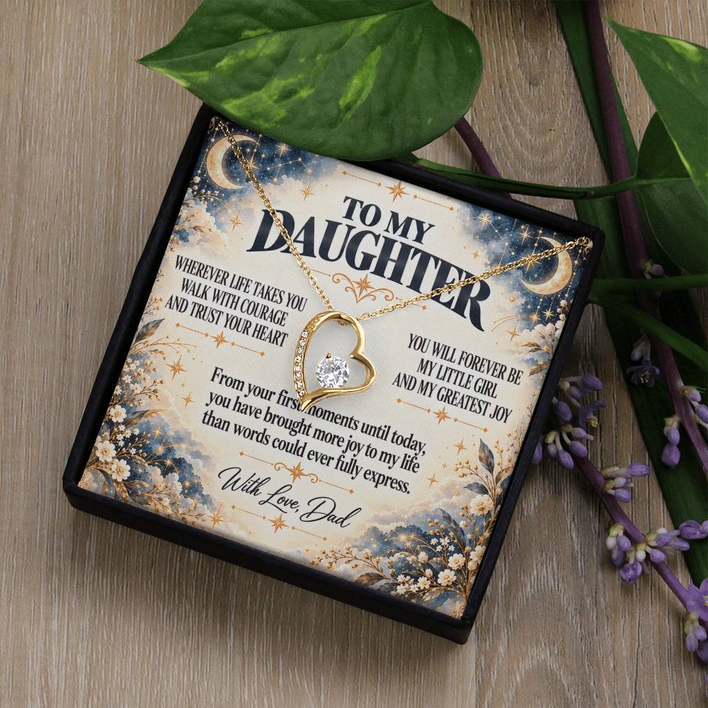 C377 - No Matter How Much You Grow There Will Always Be A Little Girl I Love Beyond Words - Forever Love Necklace