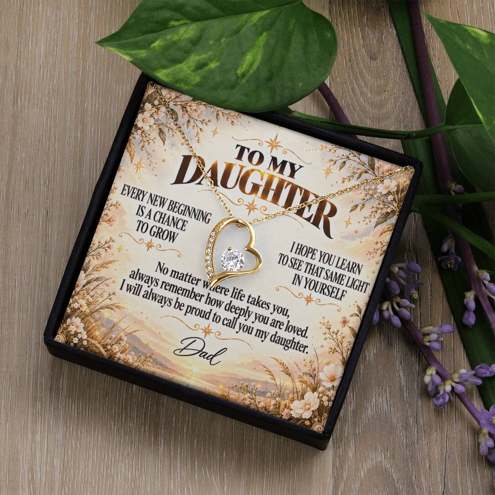 C316 - May Every New Beginning Remind You That Dad Will Always Stand Behind You - Forever Love Necklace