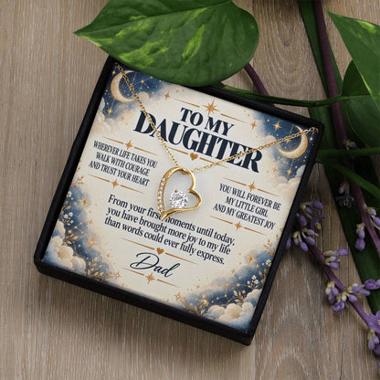 C252 - Wherever Life Takes You May You Always Feel Dad’s Love Guiding Your Heart - Forever Love Necklace