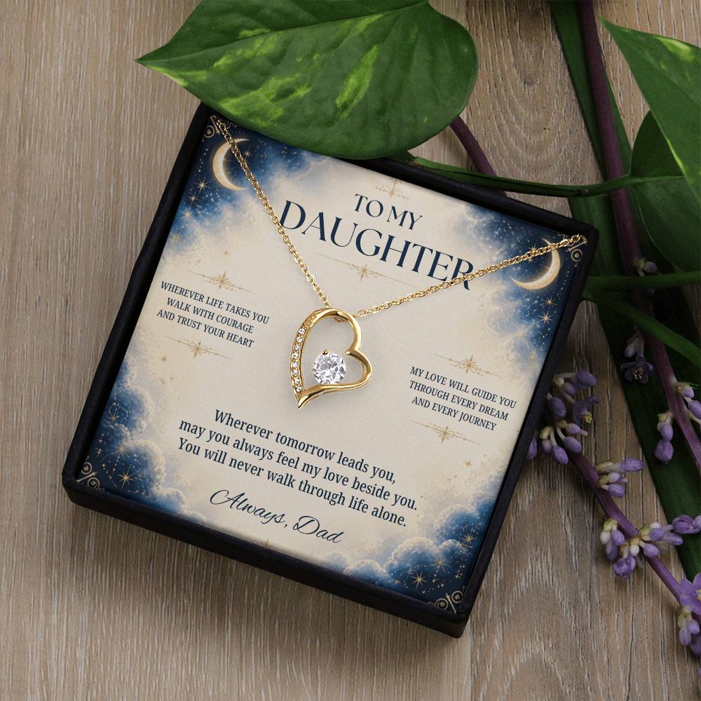 C2 - Wherever Life Takes You May You Always Feel Dad’s Love Guiding Your Heart - Forever Love Necklace