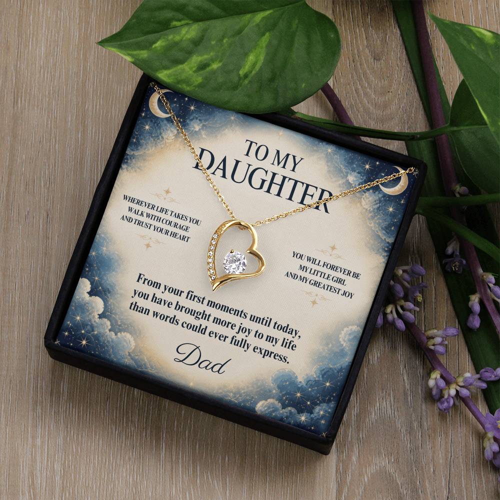 C52 - Wherever Life Takes You May You Always Feel Dad’s Love Guiding Your Heart - Forever Love Necklace