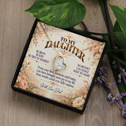 C457 - Be Brave Be Kind And Never Forget Your Dad Will Always Believe In You - Forever Love Necklace
