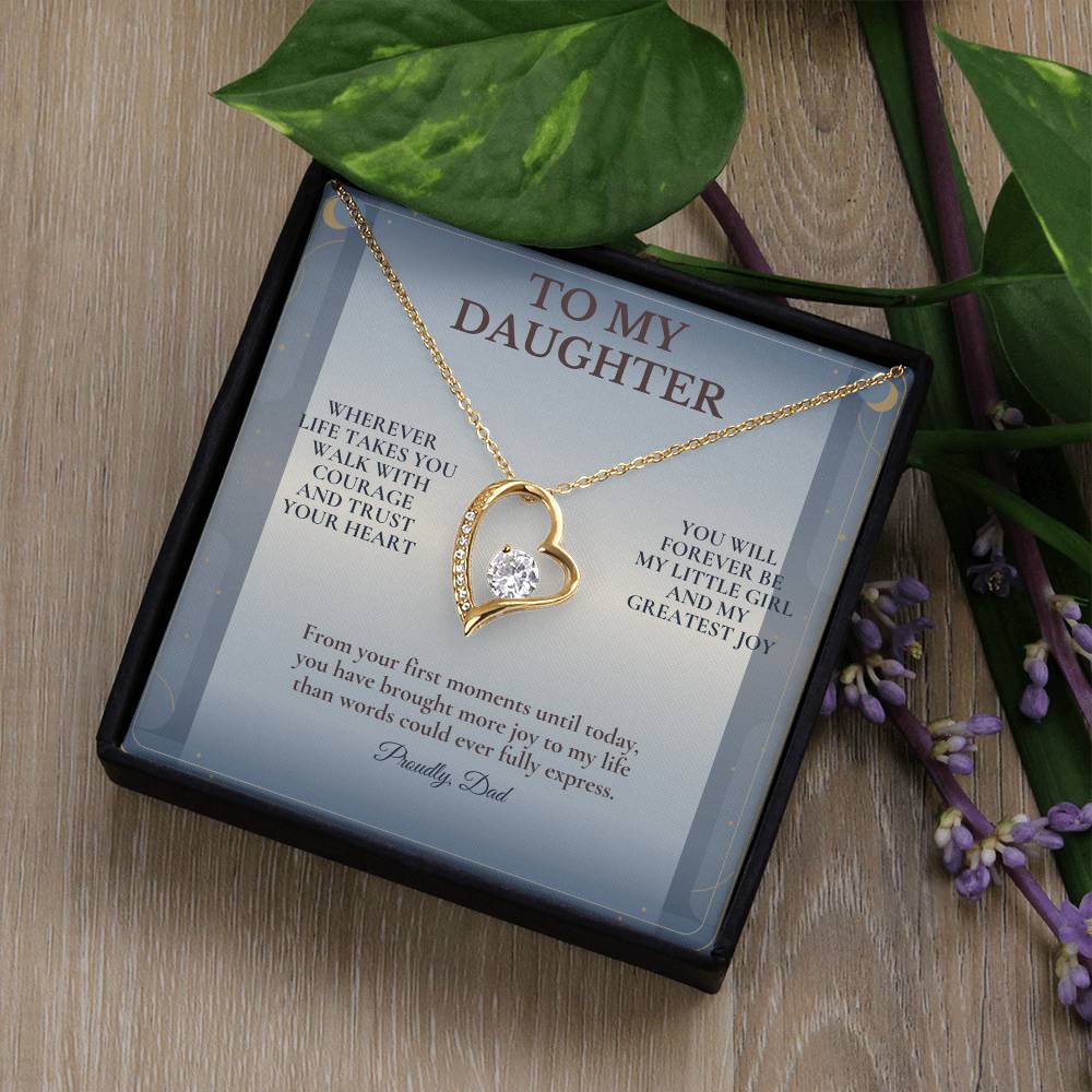 C102 - Wherever Life Takes You May You Always Feel Dad’s Love Guiding Your Heart - Forever Love Necklace