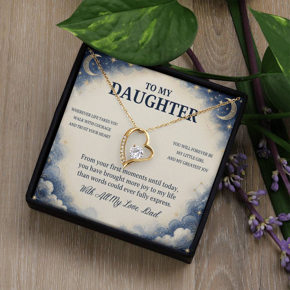 C77 - No Matter How Much You Grow There Will Always Be A Little Girl I Love Beyond Words - Forever Love Necklace