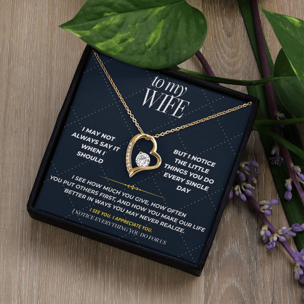 S107 - I Notice More Than I Say – Forever Love Necklace From Husband