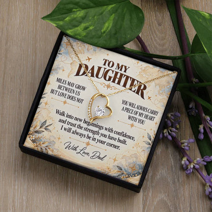 C369 - There Is No Distance Great Enough To Change The Bond Between A Father And Daughter - Forever Love Necklace