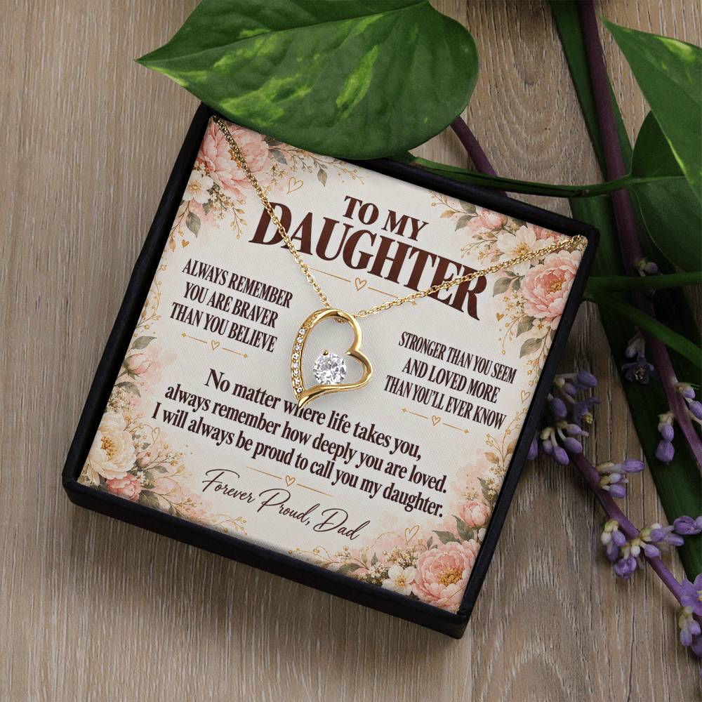 C351 - Always Remember How Deeply You Are Loved And How Proud Dad Will Always Be - Forever Love Necklace