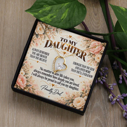 C326 - Grow With Grace Live With Courage And Always Remember Where Your Strength Began - Forever Love Necklace