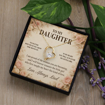C27 - No Matter How Much You Grow There Will Always Be A Little Girl I Love Beyond Words - Forever Love Necklace