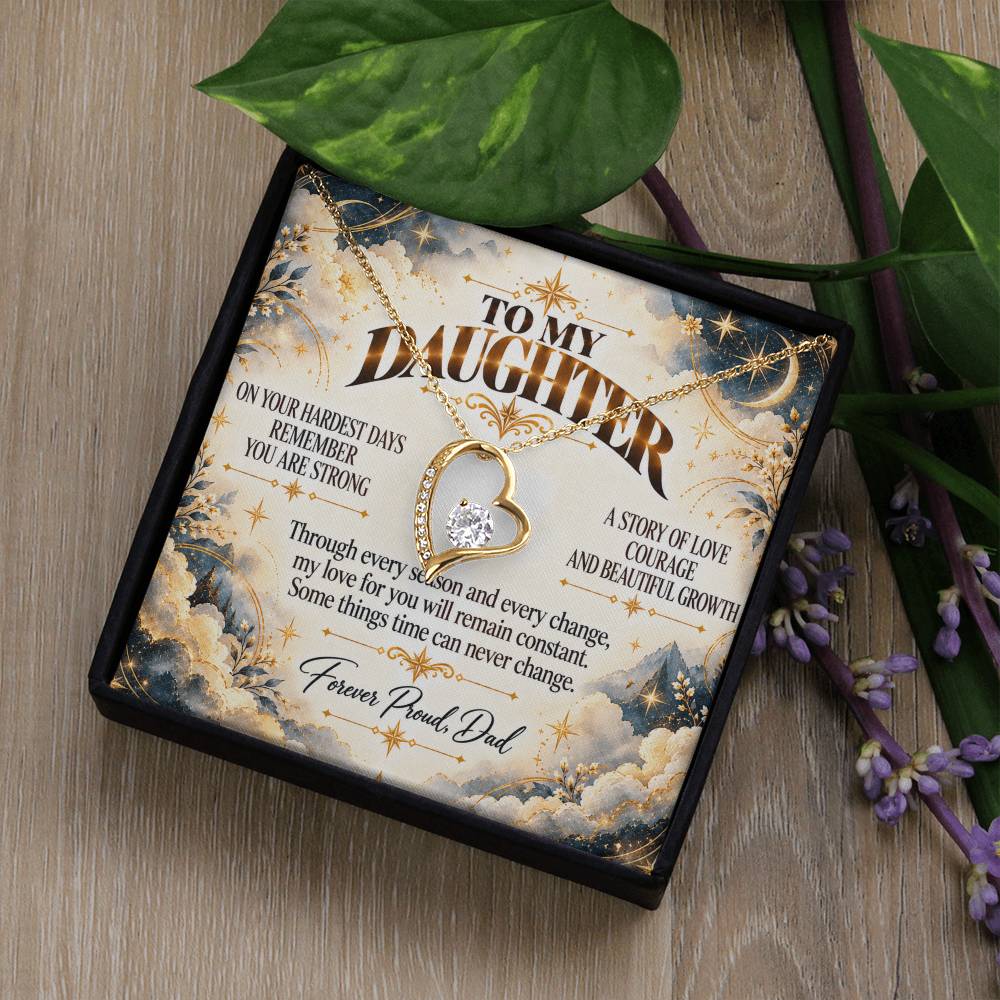 C463 - Even On Your Hardest Days Remember You Are Stronger Than You Think And Never Alone - Forever Love Necklace