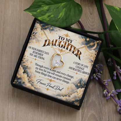 C463 - Even On Your Hardest Days Remember You Are Stronger Than You Think And Never Alone - Forever Love Necklace