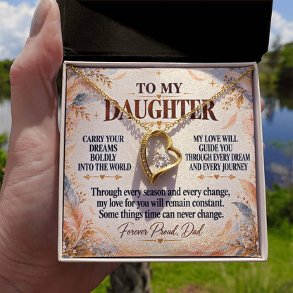 C343 - Wherever Tomorrow Leads You Remember You Have Already Made Your Dad Incredibly Proud - Forever Love Necklace