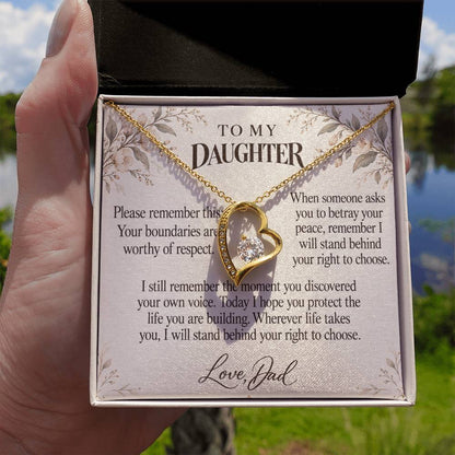 C661 - Permission To Say No And Quiet Words For Your Hardest Days - Forever Love Necklace