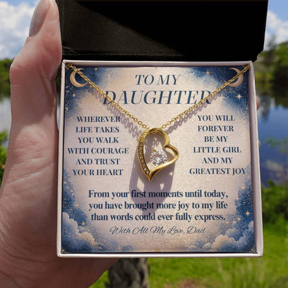 C277 - No Matter How Much You Grow There Will Always Be A Little Girl I Love Beyond Words - Forever Love Necklace