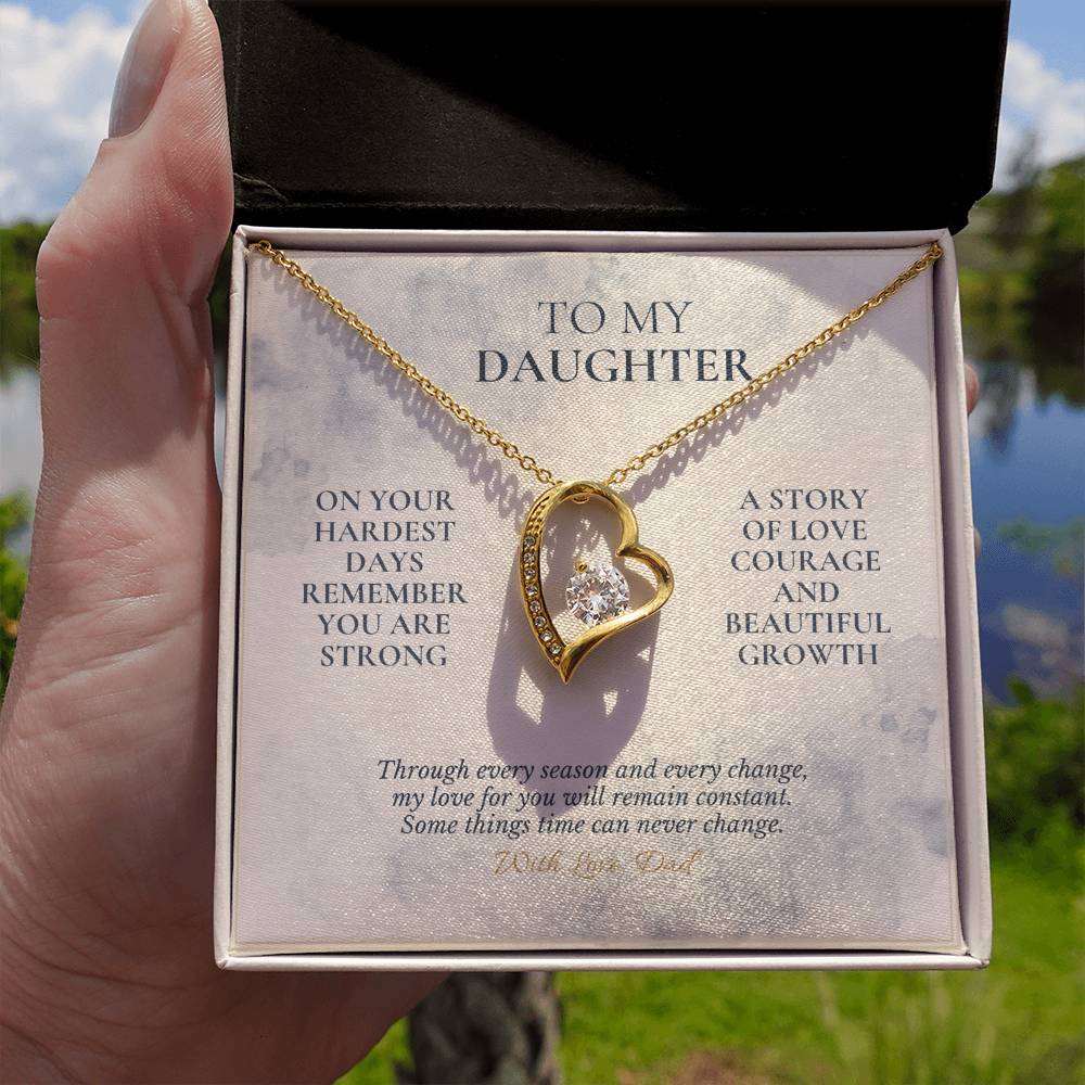 C113 - Even On Your Hardest Days Remember You Are Stronger Than You Think And Never Alone - Forever Love Necklace