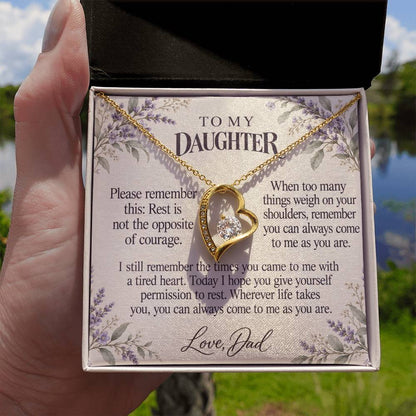 C621 - When The Day Feels Heavy And Quiet Words For Your Hardest Days - Forever Love Necklace