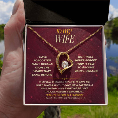 S173 - I’ll Never Forget The Day You Became My Wife – Forever Love Necklace From Husband