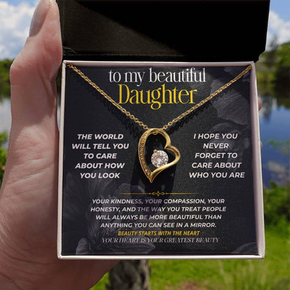 S282 - I Hope You Know How Beautiful Your Heart Is – Forever Love Necklace From Dad