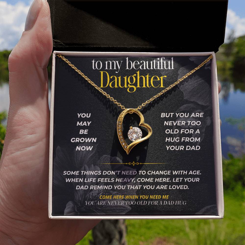 S284 - You Are Never Too Old For A Dad Hug – Forever Love Necklace From Dad