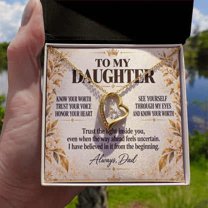 C210 - My Greatest Wish Is That You Always Know Your Worth And Never Settle For Less - Forever Love Necklace