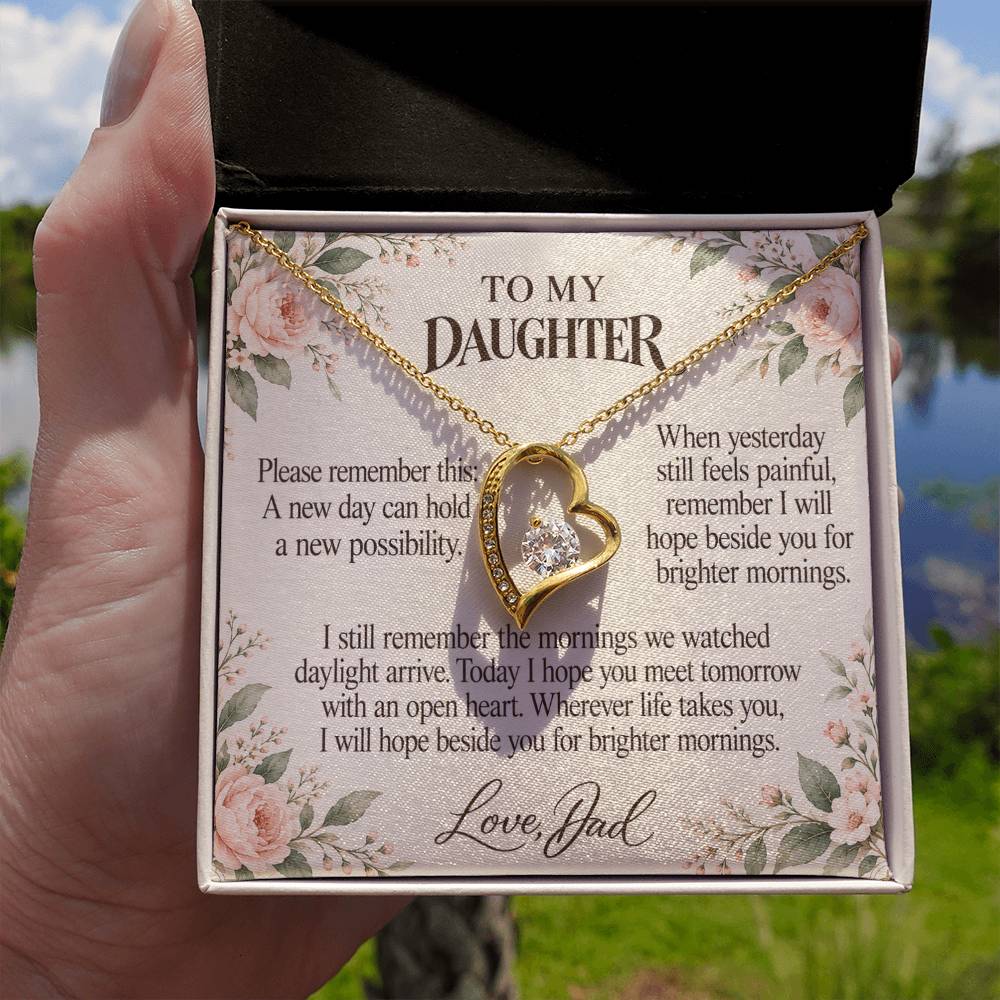 C696 - After The Sunrise And Quiet Words For Your Hardest Days - Forever Love Necklace