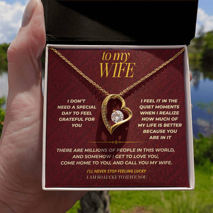S112 - You Make Me Feel Lucky Every Day – Forever Love Necklace From Husband