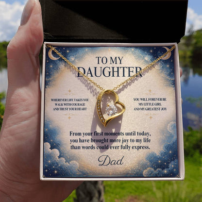 C52 - Wherever Life Takes You May You Always Feel Dad’s Love Guiding Your Heart - Forever Love Necklace