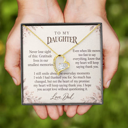 C584 - Across The Miles And A Memory That Time Cannot Take Away - Forever Love Necklace