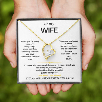 S11 - Thank You For Our Beautiful Life – Forever Love Necklace From Husband