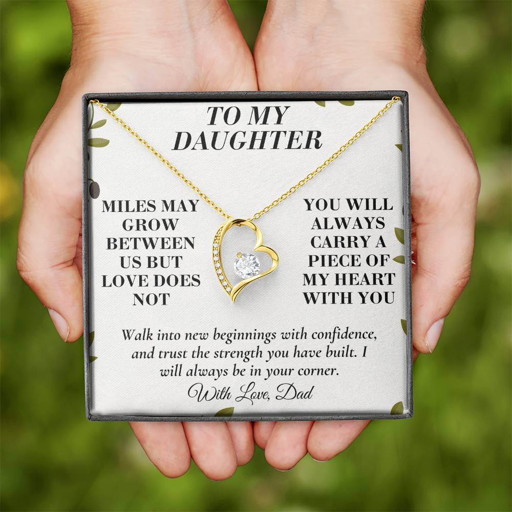 C169 - There Is No Distance Great Enough To Change The Bond Between A Father And Daughter - Forever Love Necklace