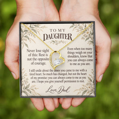 C624 - When The Day Feels Heavy And A Memory That Time Cannot Take Away - Forever Love Necklace