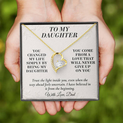 C145 - I Will Always Celebrate The Woman You Become And Treasure The Little Girl You Were - Forever Love Necklace