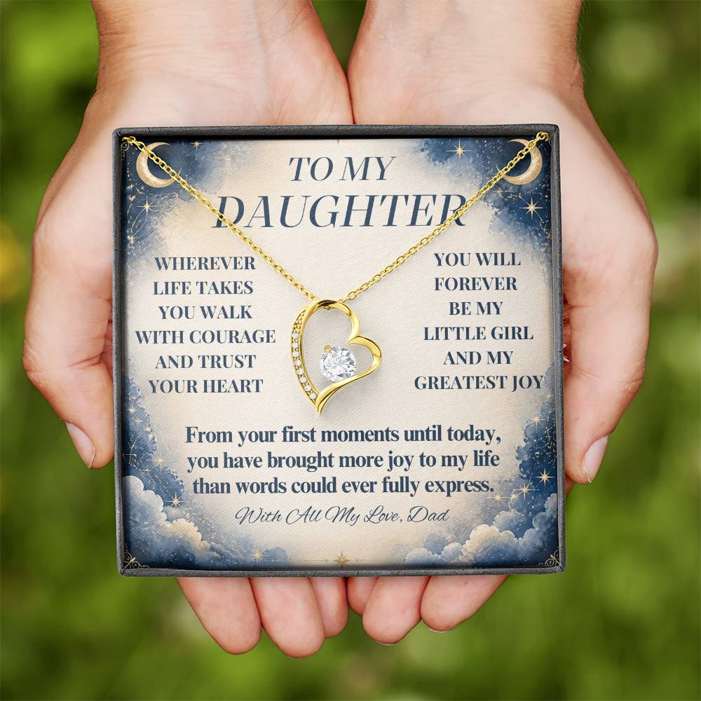 C277 - No Matter How Much You Grow There Will Always Be A Little Girl I Love Beyond Words - Forever Love Necklace