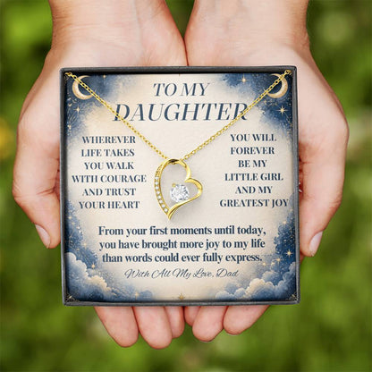 C277 - No Matter How Much You Grow There Will Always Be A Little Girl I Love Beyond Words - Forever Love Necklace