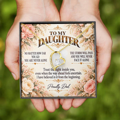 C430 - Whenever You Look Back Know There Has Always Been A Dad Proudly Standing Behind You - Forever Love Necklace