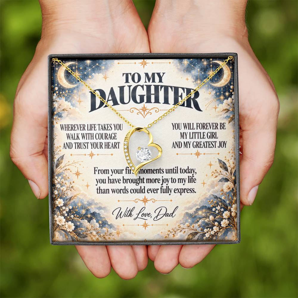 C377 - No Matter How Much You Grow There Will Always Be A Little Girl I Love Beyond Words - Forever Love Necklace