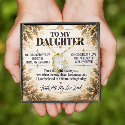 C245 - I Will Always Celebrate The Woman You Become And Treasure The Little Girl You Were - Forever Love Necklace