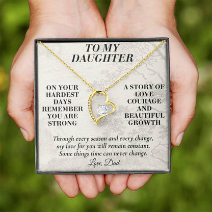 C163 - Even On Your Hardest Days Remember You Are Stronger Than You Think And Never Alone - Forever Love Necklace