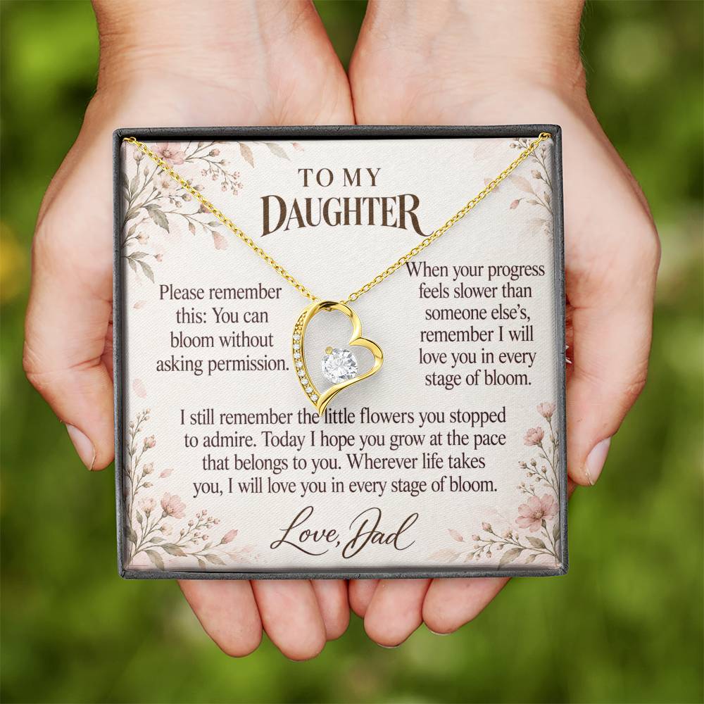 C686 - Like A Wildflower And Quiet Words For Your Hardest Days - Forever Love Necklace